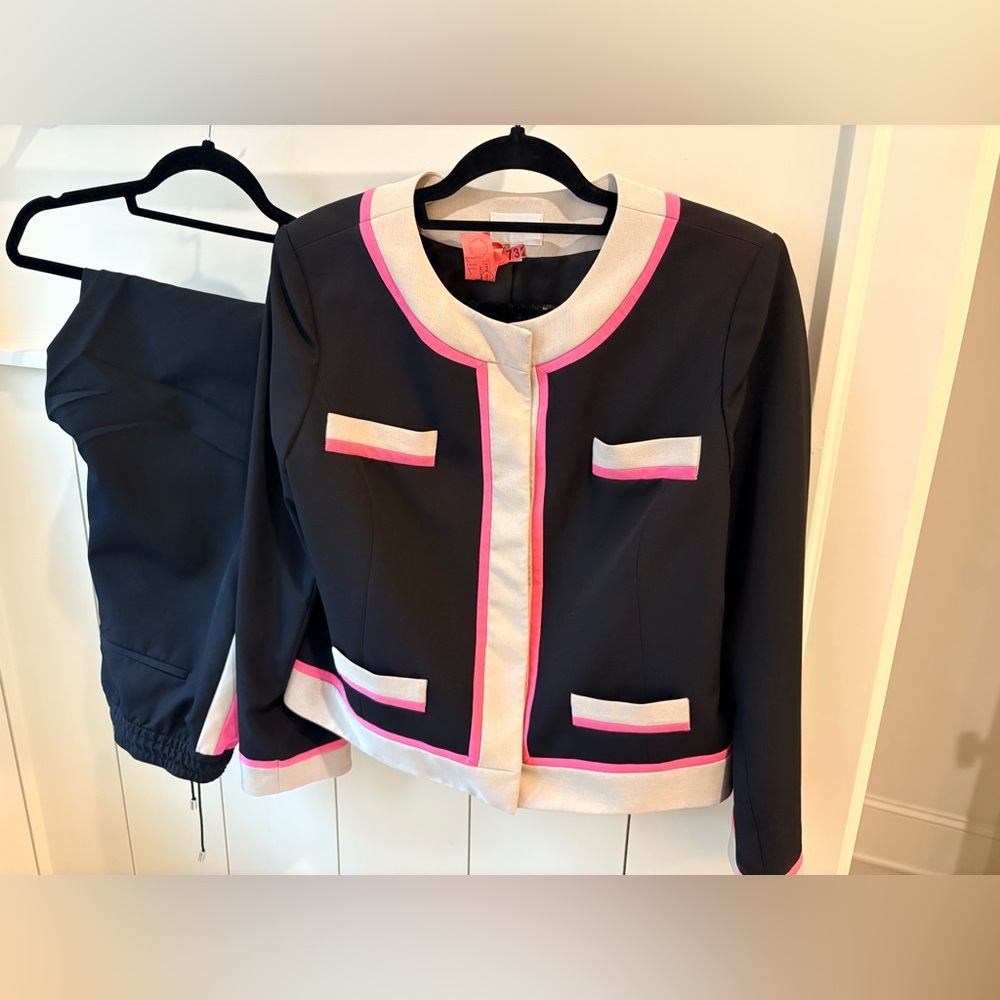 Milly Chic Black and Pink Women's Jacket & Pant Size L